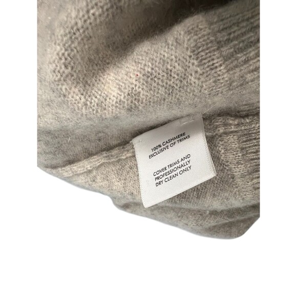 White +  Warren Cashmere Luxe Zip Hoodie Sweater in Light Gray $495 Size Medium - Picture 5 of 9